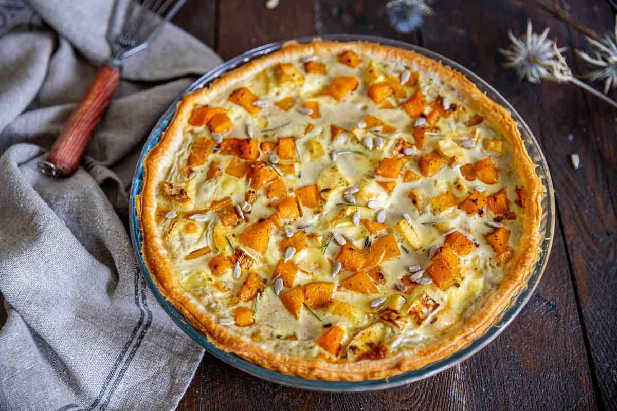 Un délice d'automne : quiche butternut, panais et chèvre