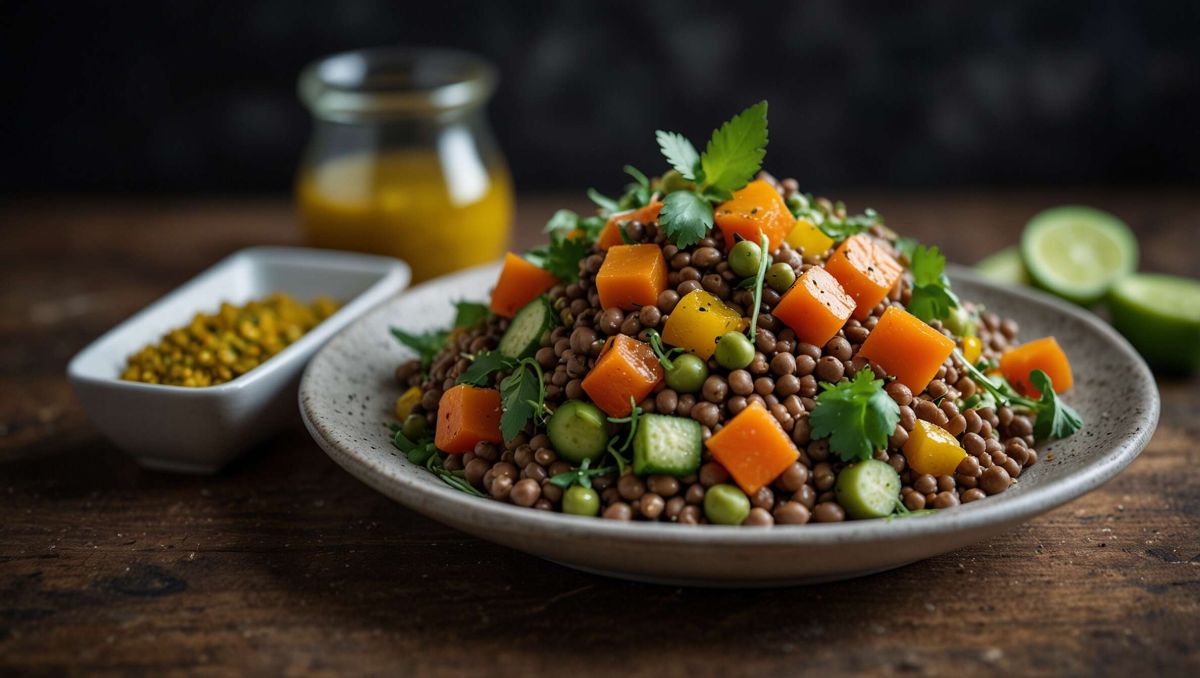 une recette savoureuse de salade de lentilles au thermomix à découvrir