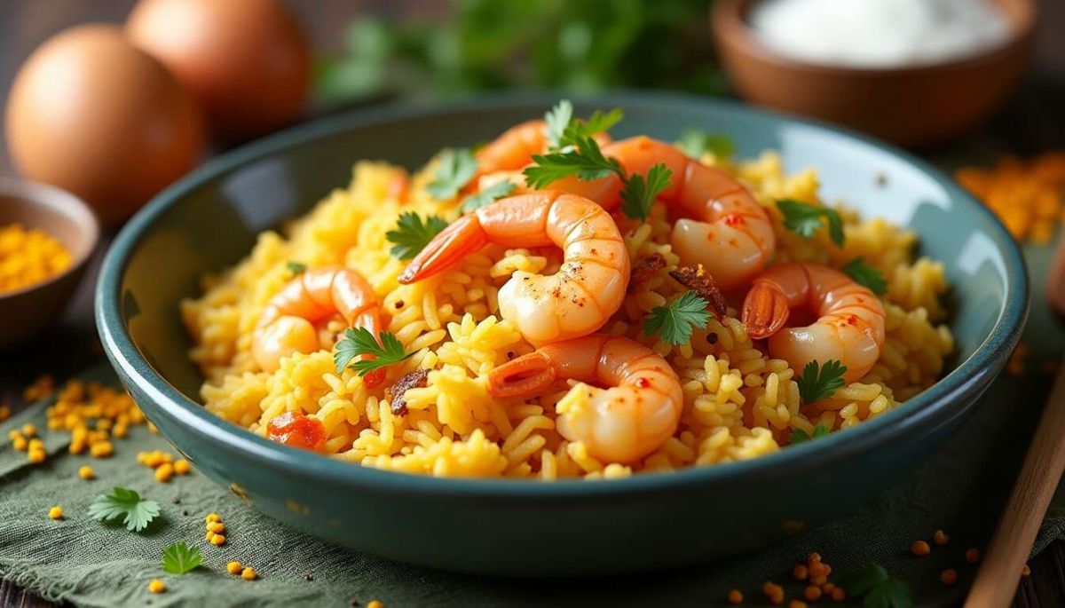 Riz au curry et crevettes : une évasion gustative sous les tropiques