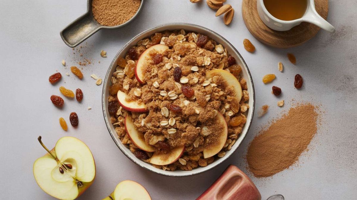 Des mini crumbles légers aux pommes et raisins pour un dessert savoureux