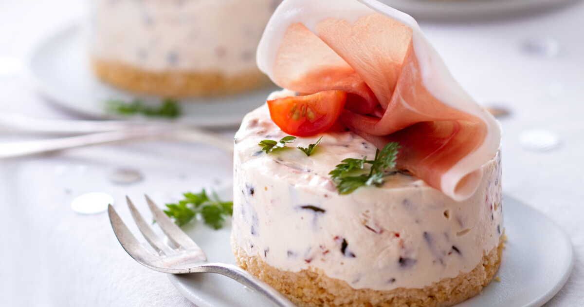 Cheesecake aux herbes et jambon cru