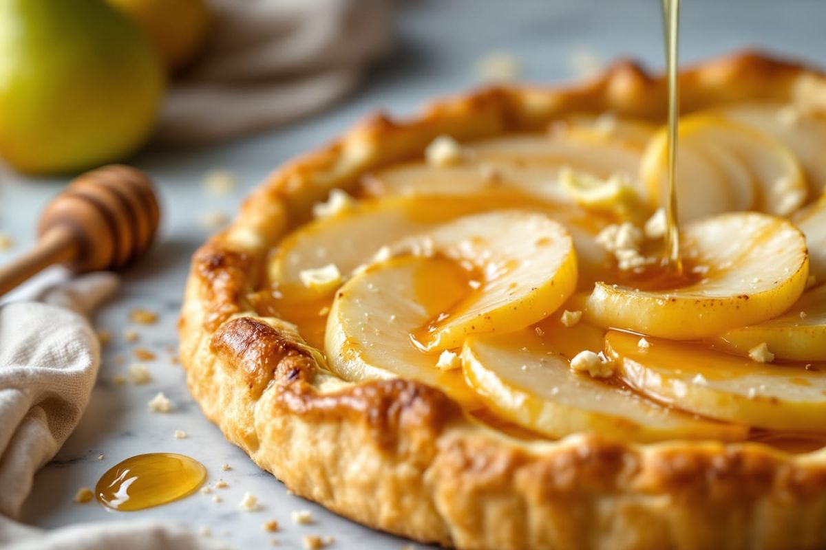 Poires et miel : une tarte fine qui émerveille les papilles