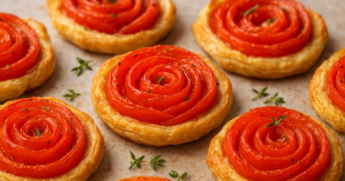 Découvrez les roses feuilletées à la tomate : un apéro original sans effort
