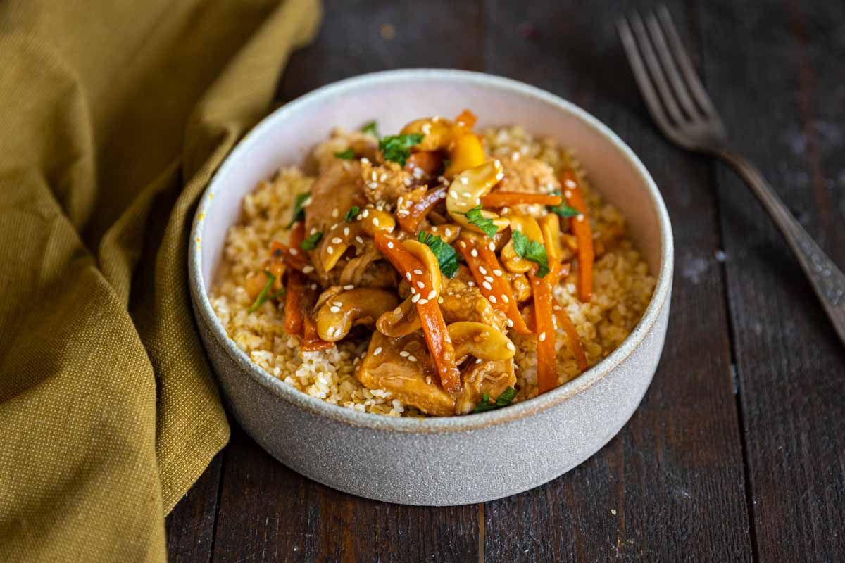 Poulet aux noix de cajou à la mijoteuse