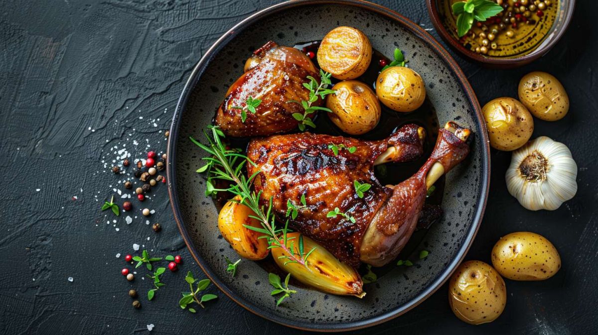 L'art de préparer des cuisses de canard aux pommes de terre confites