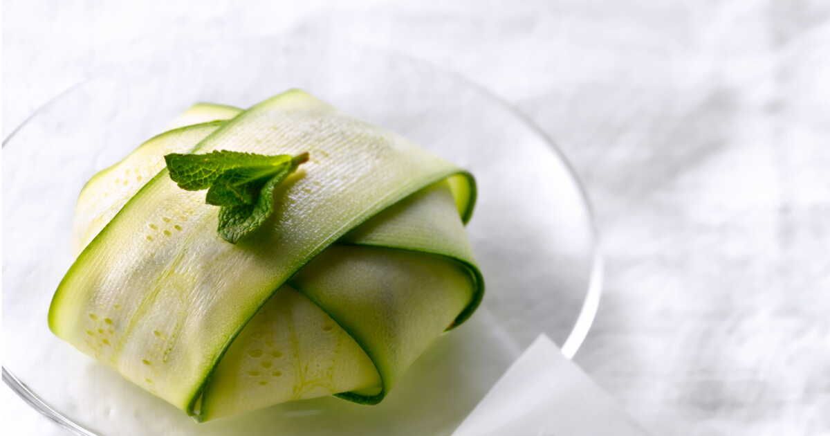 L'apéritif original : aumonière de courgettes au chèvre frais