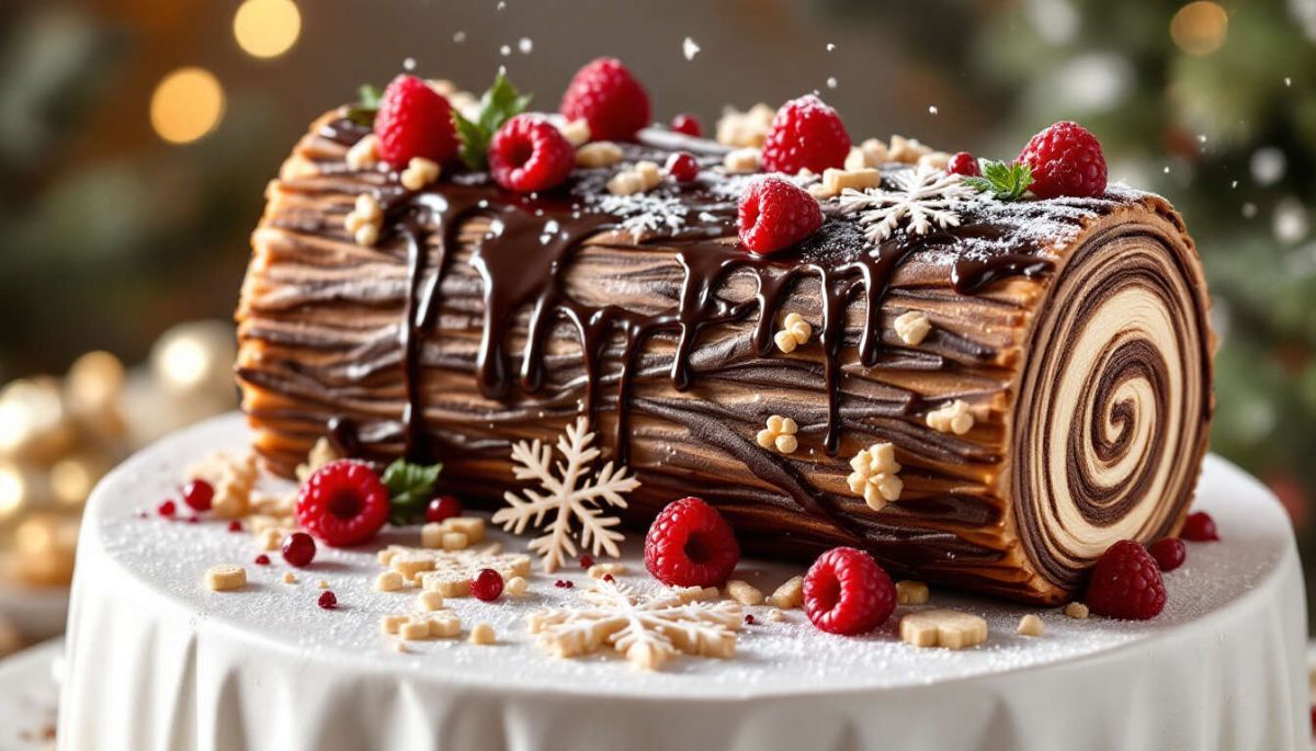 Bûche de Noël au fromage de brebis et framboises : une recette festive