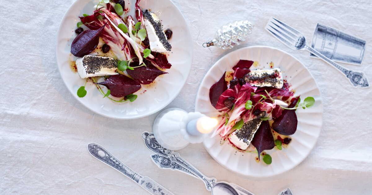 Assiette de brie au pavot grillé