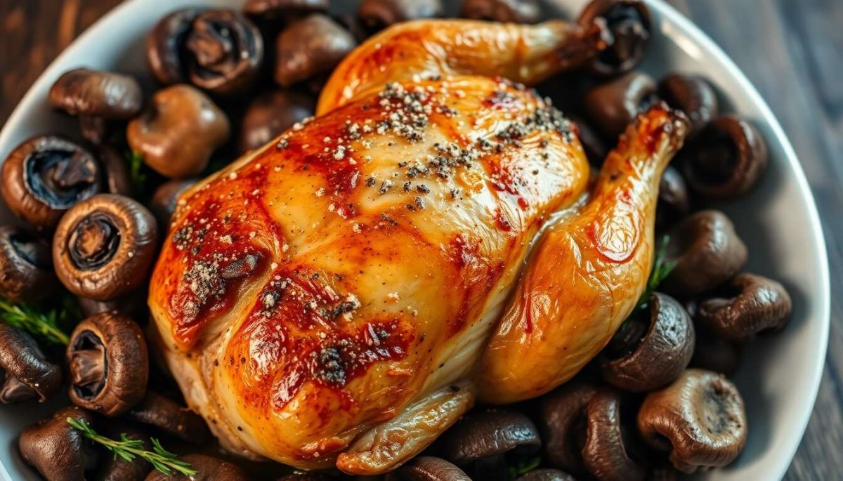 la pintade rôtie aux champignons sauvages : un délice à partager