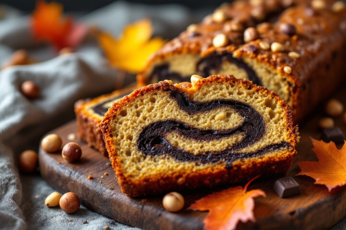 Savourez un cake aux noisettes et chocolat pour égayer vos pauses d'automne