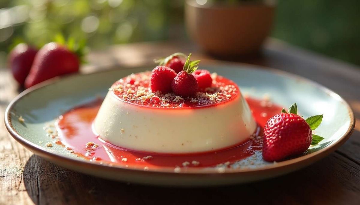 Une panna cotta légère aux fraises pour une douce soirée