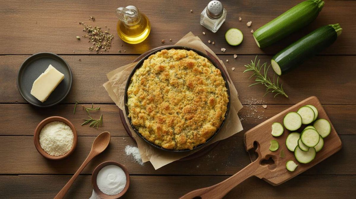 Recette : crumble courgettes parmesan