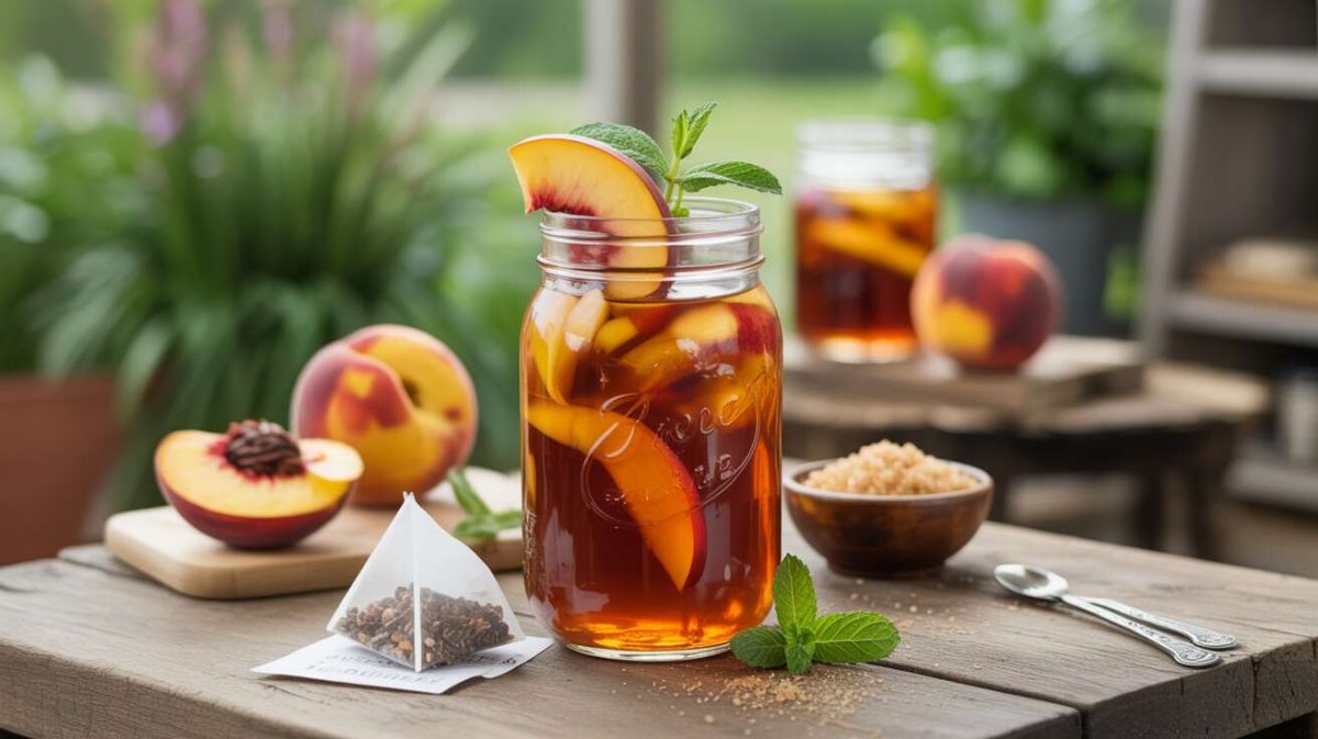 Recette de thé glacé à la pêche fait maison