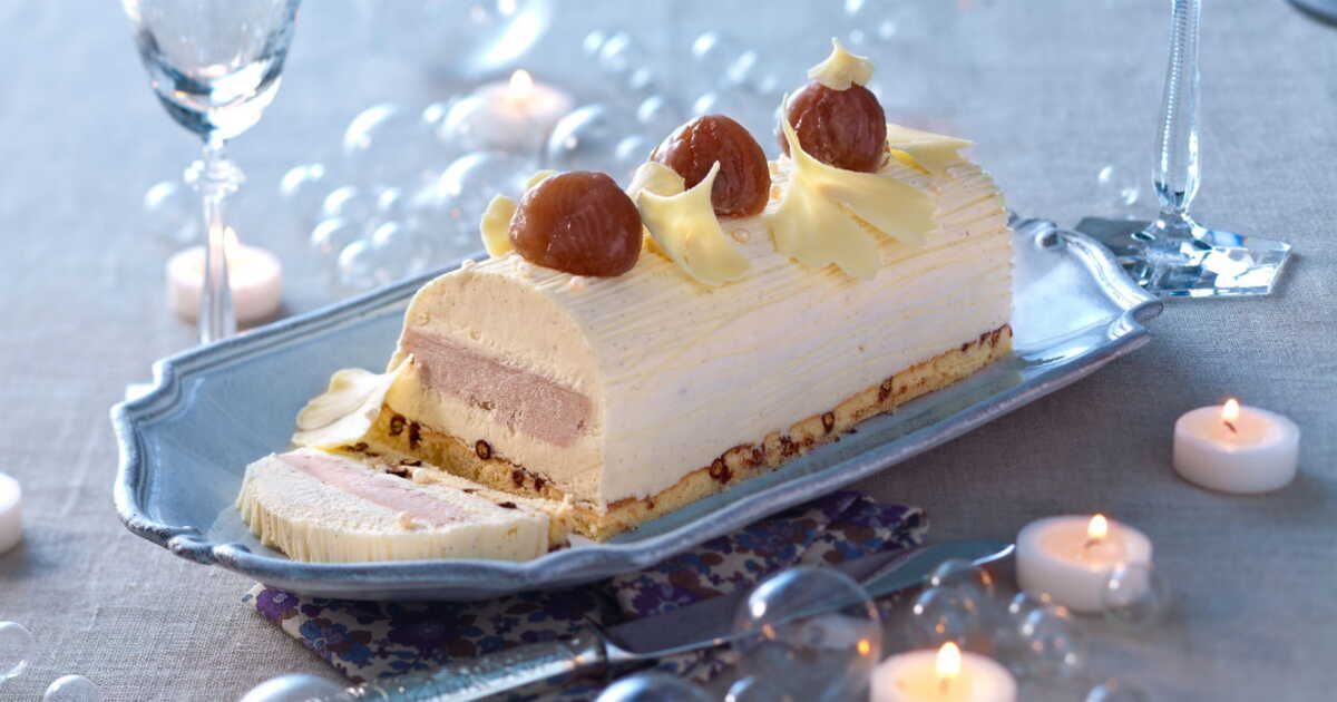La délicieuse bûche vanille-marron qui émerveillera vos fêtes