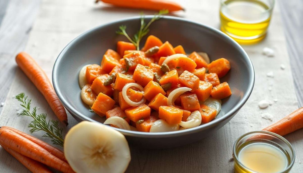 Découvrez la recette des carottes aux oignons, un accompagnement plein de saveurs