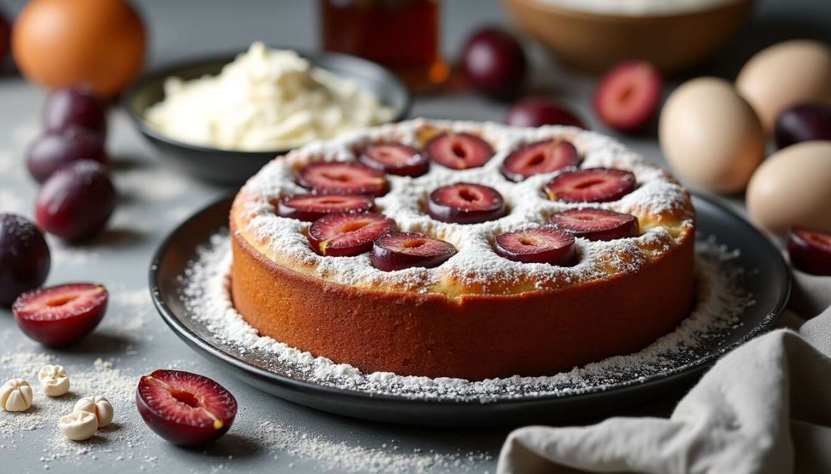 Un gâteau aux prunes qui égaye vos tables d'automne